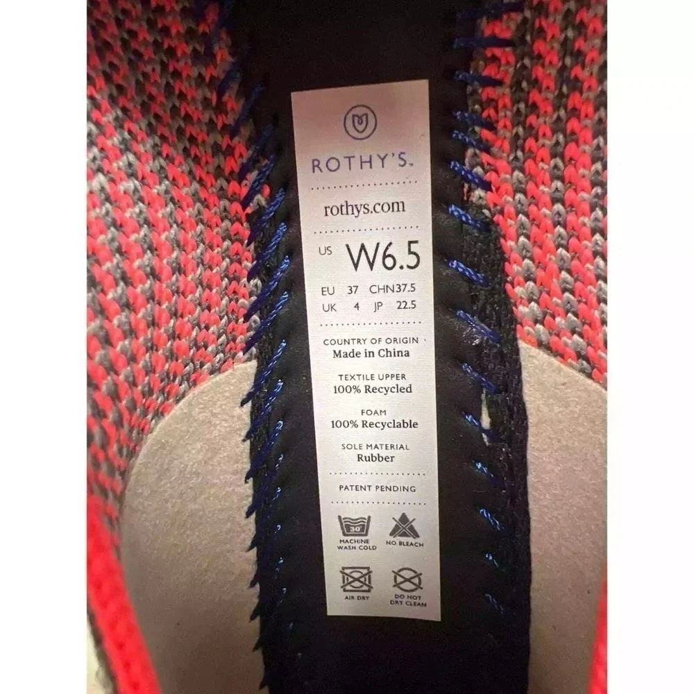 Rothy’s Neon Camo Orange Points Rare Limited Edition Size 6.5‎